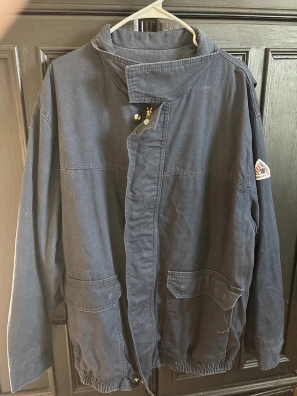 Bulwark FR Navy Blue Flame Resistant Industrial Work Jacket Bomber Coat